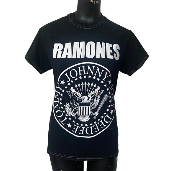 Ramones Band Names Hey Ho T-Shirt in Black Size Small - Picture 1 of 5